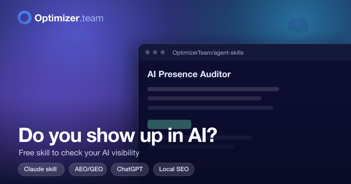 AI Visibility Checker: See If Your Business Shows Up in AI Answers (Free Skill). A free open-source Claude skill that audits